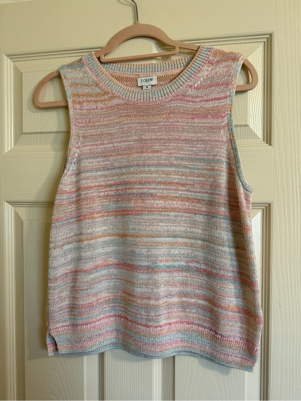 J. Crew Pastel Multicolor Sleeveless Crewneck Knit Top